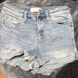 VERVET BY FLYING MONKEY Light Blue Distressed Jean Shorts